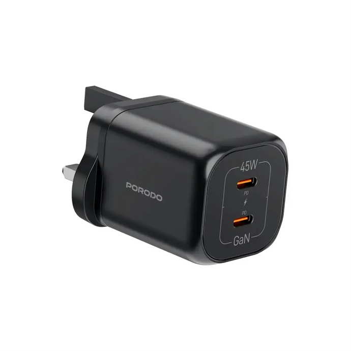 Porodo FWC064 GaN Dual USB-C Quick Charger 45W
