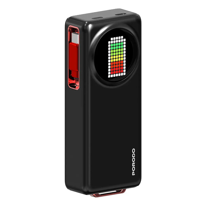 Porodo PB072 10000mAh Animated Display Power Bank-Black