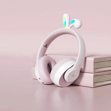 Load image into Gallery viewer, Porodo Soundtec Kids Wireless Headphone Rabbit Ears Led Lights
