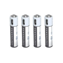 Load image into Gallery viewer, Powerology AAA 450mAh/675mWh USB Rechargble Battery (4pc)
