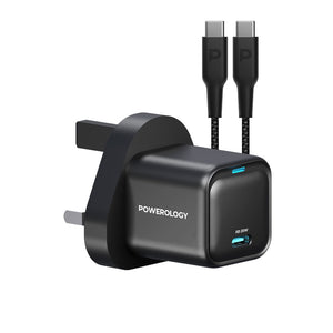 Powerology Ultra-Compact GaN Charger USB-C to USB-C 20W