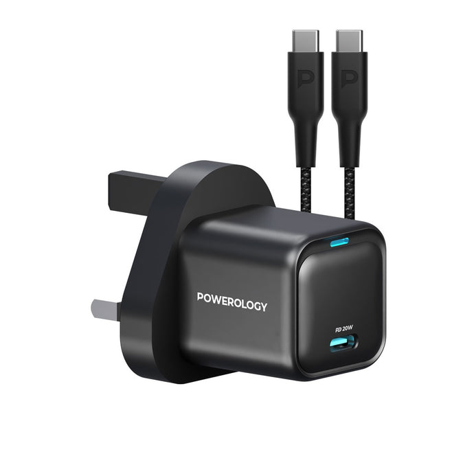 Powerology Ultra-Compact GaN Charger USB-C to USB-C 20W