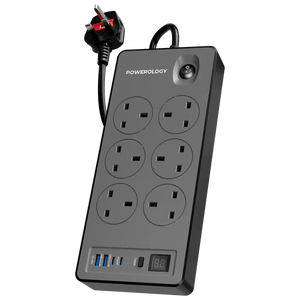 Powerology 6AC 2900W Power Strip 2M