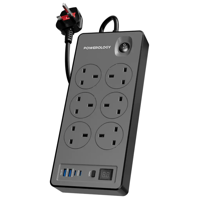 Powerology 6AC 2900W Power Strip 2M