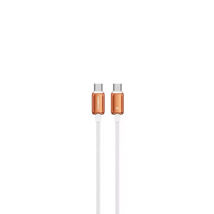 Powerology Zinco Series 60W USB-C To USB-C Cable 1M-Orange