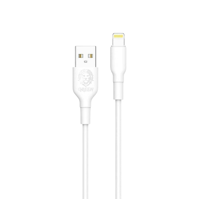 Green usb-A to lightning cable 1.2m - White