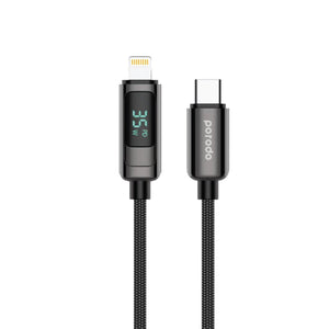 Porodo Braided USB-C To Lightning Cable 1.2M - Black