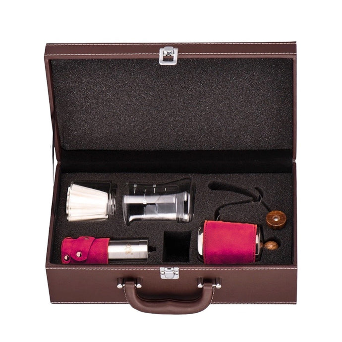 V60 Coffee Set With Box-Maroon