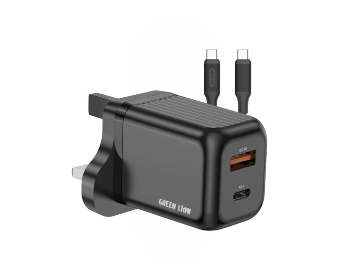 Green Lion Ultra Compact GaN Wall Charger 45W USB-C To USB-C