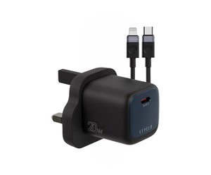 Levelo Vero GaN Single Port Adapter PD 20W USB-C To Lightning Cable