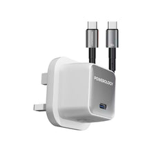 Load image into Gallery viewer, Powerology QX 45W Pocket-Sized GAN Adapter USB-C To USB-C Cable 1M
