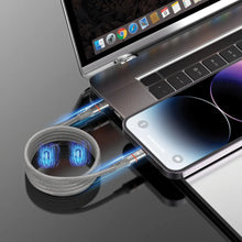Load image into Gallery viewer, Porodo CBL030 USB-C TO Lighthning Magnetic Led Cable 1.2m-Gold
