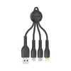 Porodo Key-Chain 3 in 1 (Lightning | Type-C | Micro-USB) - Black