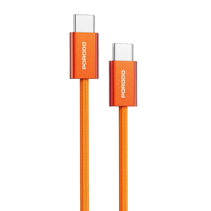 Porodo High-Speed USB-C Braided Cable-Orange