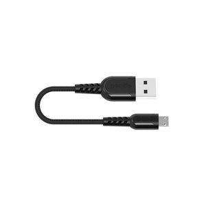 Porodo Metallic Braided Cable with Micro-USB connector 25cm - Black