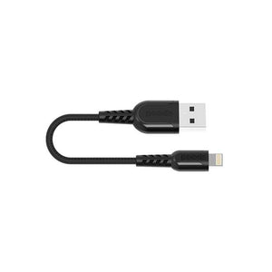 Porodo Metallic braided  lightning Cable 25cm - Black