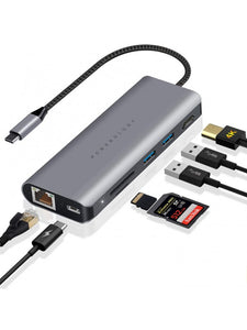 7 in 1 USB-C Hub Ethernet & HDMI adapter - Grey