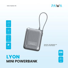 Load image into Gallery viewer, Pawa Lyon Mini Power Bank 10000mAh-Gray
