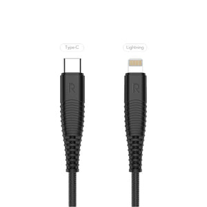Ravpower Charge&Sync USB Cable with Type-C to Lightning 1m - Black