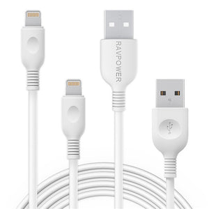 Ravpower 2-Pack 0.9m/1.8m Lightning Cable - White