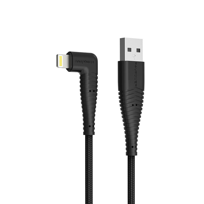 Ravpower 3ft/ 0.9m 90 Degree Lightning Cable - Black