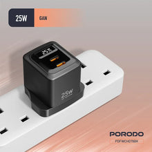 Load image into Gallery viewer, PORODO Gan 25w DUAL. USB-C WALL CHARGER
