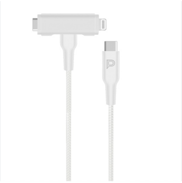 Powerology Braided USB-C to USB-C Lightning 1.2m