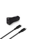 Uniq Votra Duo Kit USB-C PD Car Charger Black