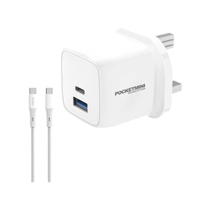 Pawa PocketMini Travel Charger 20W USB-C To USB-C - White