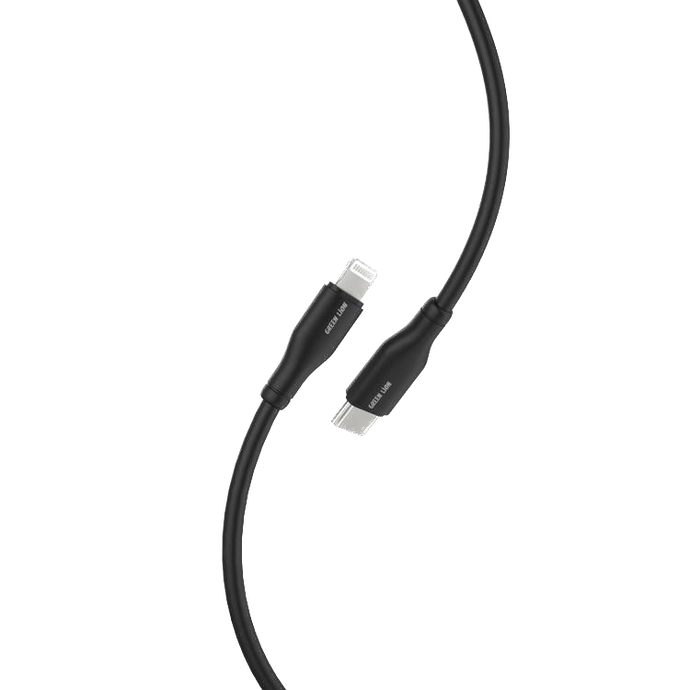 Green Lion Type-C To Lightining Charging Cable 1.2M - Black