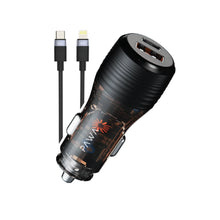 Load image into Gallery viewer, Pawa Solid Car Charger Dual Port  USB-C TO Lightning 51w
