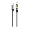 Green Lion LED Braided Cable USB-C To Lightning 1M-Black