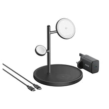 Load image into Gallery viewer, Anker MagGo Wireless Charging Station(3-in-1 Stand) With Charger And USB-C Cable
