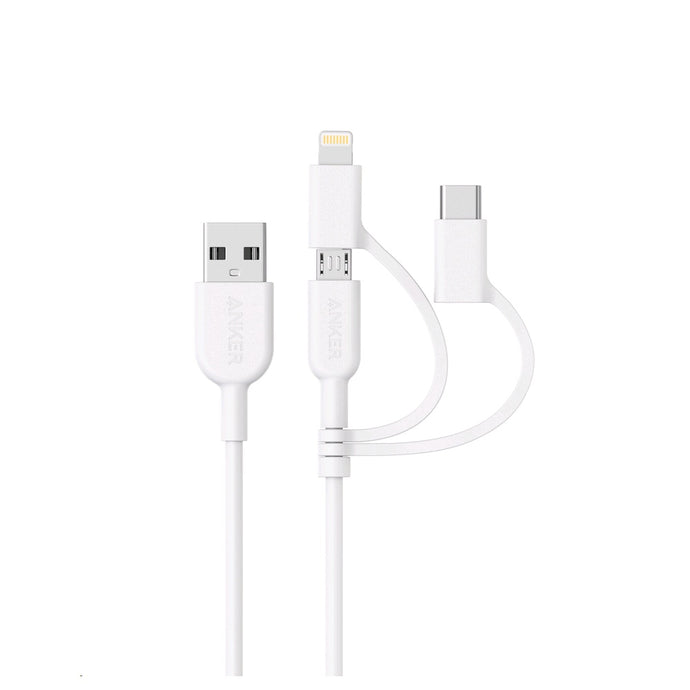 Anker PowerLine II 3-in-1 Cable 0.9m - White