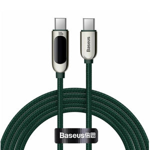 Baseus Display Fast Charging Data Cable Type-C To Type-C 100W 2M-Green