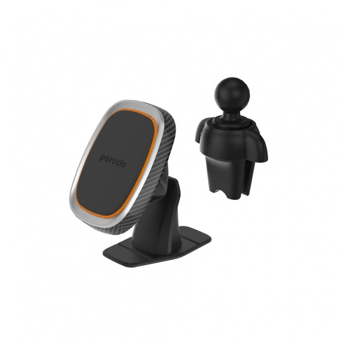 Porodo magnetic car mount rotating mount with dual mounting - Gray