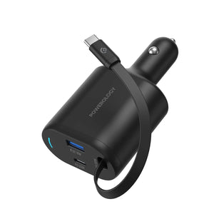 Powerology Type-C Retractable Car Charger PD 65W