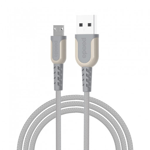 Porodo metal braided Cable 1.2m Type-C 2.4A - Silver